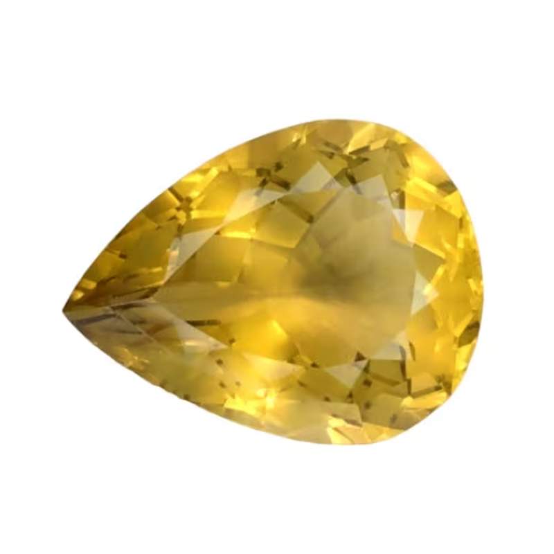 15.26 CTS  Yellow natural citrine pear fancy cut loose gemstones "see video "