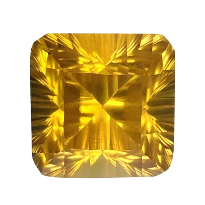 14.23 CTS  yellow natural citrine square fantasy cut loose gemstones ,see video