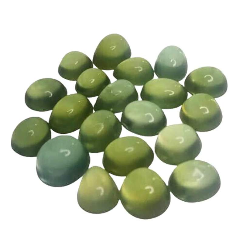 28.60 CTS Green natural prehnite oval pear cabochon 20pcs loose gemstones " see video "