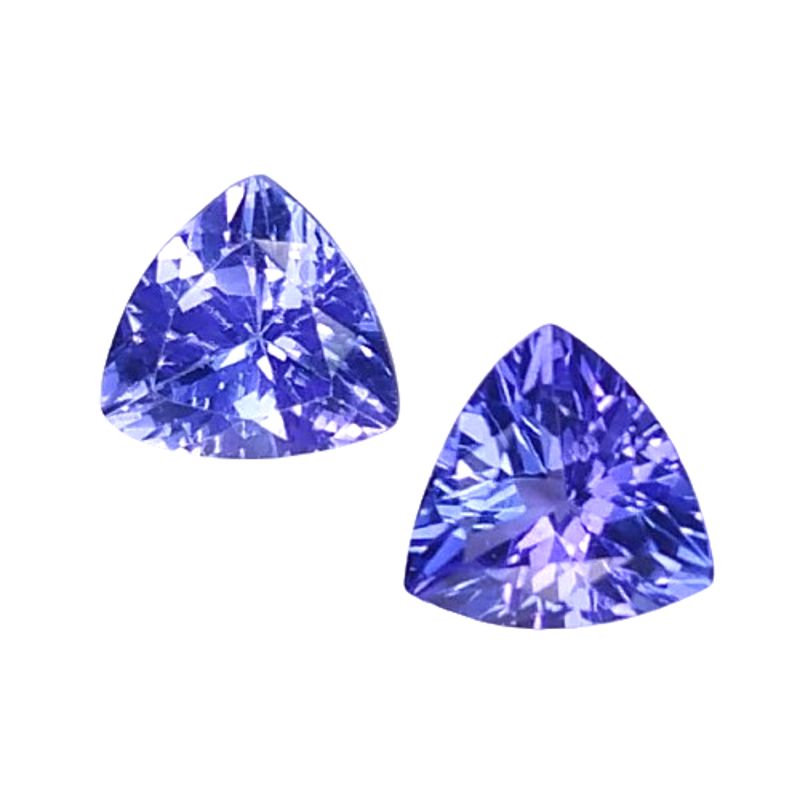 1.20cts Blue natural tanzanite trillion cut 2pcs loose gemstones "see video"