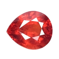 6.15 cts orange red natural spessartite garnet pear loose gemstones "see video