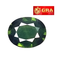 2.17cts GRA certified green natural sapphire oval cut loose gemstones, "see video "