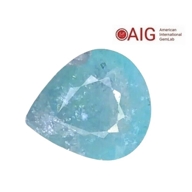 3.36CTS AIG certified Blue green natural paraiba tourmaline pear cut loose gemstones
