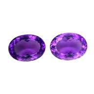 16.900 cts Gorgeous amazing purple natural amethyst oval 2pcs loose gemstones