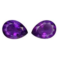 12.07 cts Beautiful purple natural amethyst pear shape 2pcs loose gemstones ,see video