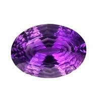 30.69 CTS Purple natural amethyst oval concave cut loose gemstones , "see video "