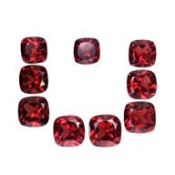 7.25 CTS Red natural garnet cushion cut 9pcs loose gemstones " see video "