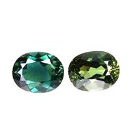 1.890cts Green natural tourmaline 2pcs loose gemstones "see video"