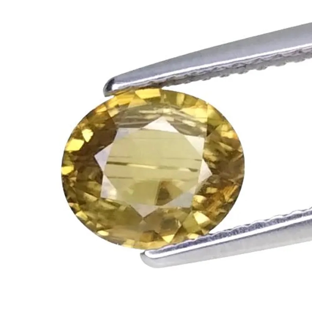 3.05cts Yellow natural rutil zircon oval cut loose gemstones "see video"