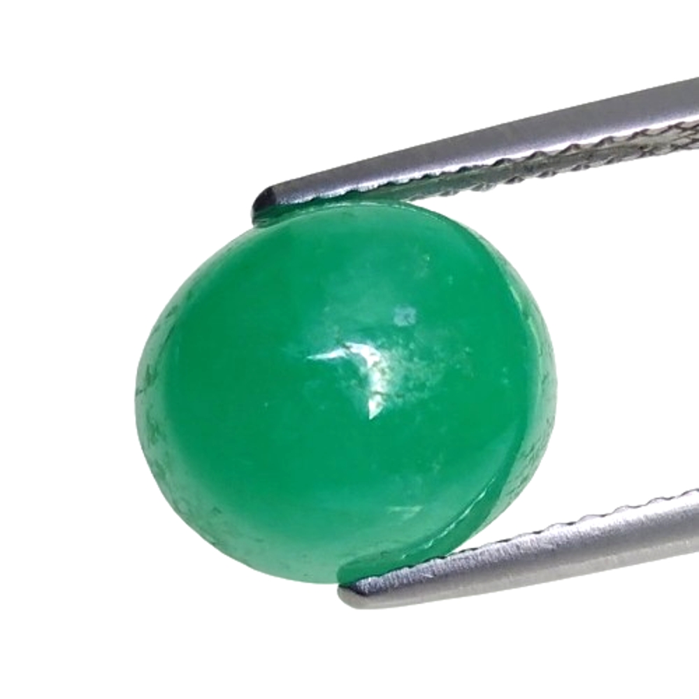 4.73 cts Green natural  Emerald oval cabochon loose gemstones "see video"