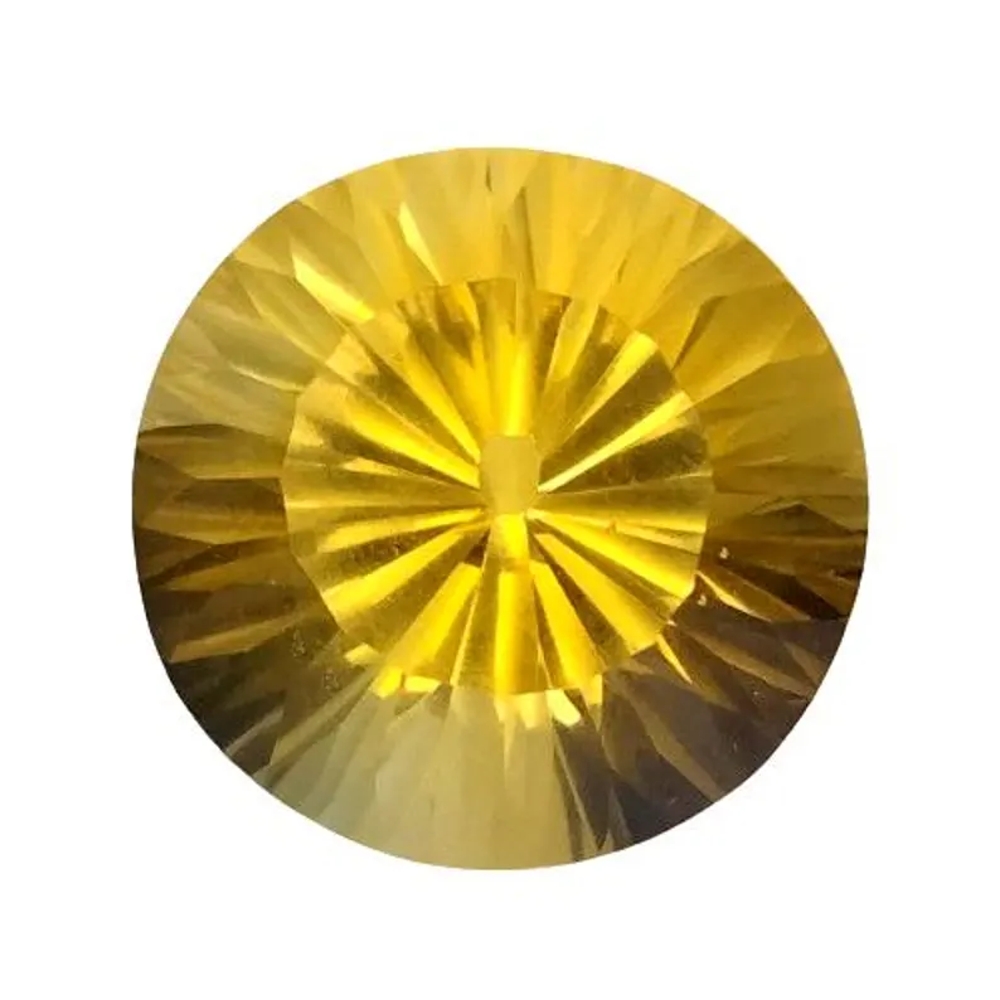 14.30 CTS Yellow natural citrine round concave cut loose gemstones "see video "