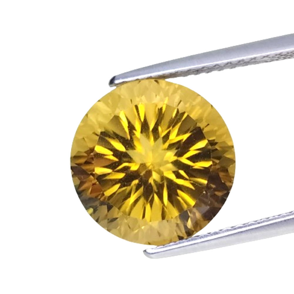 6.09cts Yellow natural citrine round fantasy cut loose gemstones "see video"