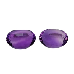 27.07cts Purple natural amethyst oval cut 2pcs loose gemstones "see video"