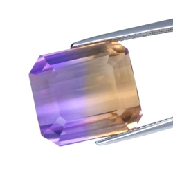 17.48 purple & yellow natural ametrine octagon cut loose gemstones , "see video"