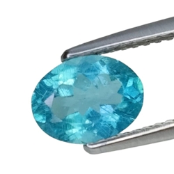 1.17CTS Blue Green natural apatite oval cut loose gemstones " see video "