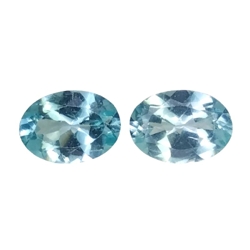 1.54cts Blue green natural apatite oval cut 2pcs loose gemstones "see video"