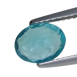 1.17CTS Blue Green natural apatite oval cut loose gemstones " see video "