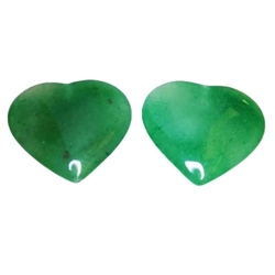 25.980 CTS Green natural aventurine 2pcs heart shape loose gemstones " see video "