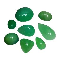 35.48cts green natural chrysoprase oval & pear cabochon 8pcs loose gemstones "see video"