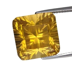 14.23 CTS  yellow natural citrine square fantasy cut loose gemstones ,see video