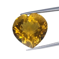 18.59cts Yellow natural citrine heart cut loose gemstones "see video"