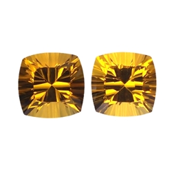 9.13cts Yellow natural citrine cushion fantasy 2pcs loose gemstones "see video"