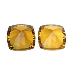 9.13cts Yellow natural citrine cushion fantasy 2pcs loose gemstones "see video"