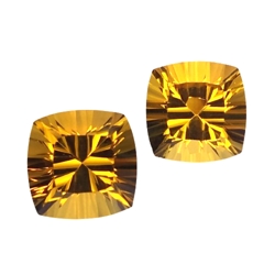 9.13cts Yellow natural citrine cushion fantasy 2pcs loose gemstones "see video"