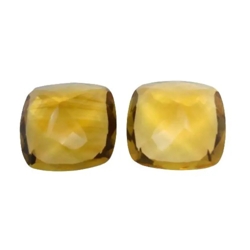 18.88 CTS Yellow natural citrine cushion 2pcs loose gemstones