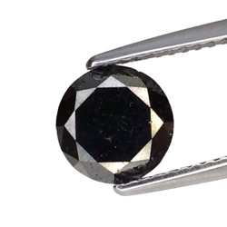 1.51 CTS  black natural diamond round cut loose gemstones " see video "