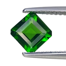 1.08cts chrome green natural chrome diopside Square cut loose gemstones ,"see video