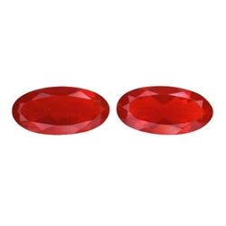 3.14CTS Red Color Fire opal oval cut 2pcs loose gemstones "see video"