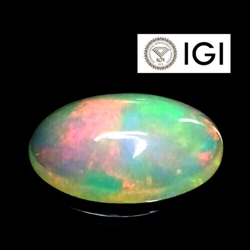 4.00CTS IGI certified natural ethiopian opal oval cabochon loose gemstones