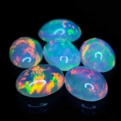 4.28 CTS  Multi Colour Play Natural Ethiopian Opal Oval 6pcs Loose Gemstones " see video "