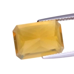 5.03ct Yellow natural fire opal octagon cut loose gemstones," see video "!!!