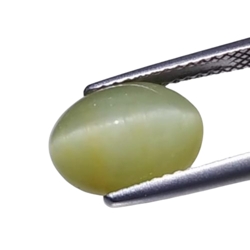 4.23cts green natural quarts cats eye oval cabochon loose gemstones "see video"