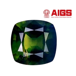 AIGS certified 2.17 CTS  Bluish green natural unheated sapphire octagonal  loose gemstones, "see video "