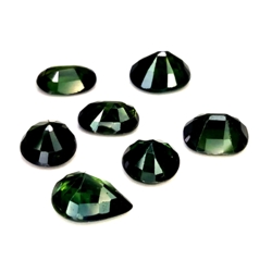 6.03 CTS  Green blue natural sapphire round oval pear cut 7pcs loose gemstones, "see video "