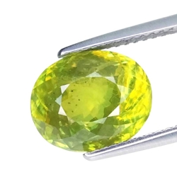 5.14 CTS  green natural sphene oval loose gems "see video "