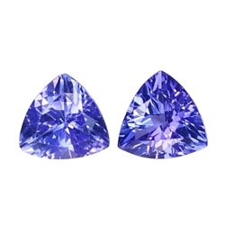 1.20cts Blue natural tanzanite trillion cut 2pcs loose gemstones "see video"