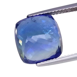 8.420 CTS  blue green natural inclusion tanzanite cushion cut loose gemstones "see video "