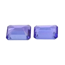 2.06cts Blue natural tanzanite octagon cut 2pcs loose gemstones "see video"