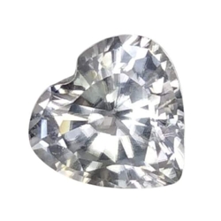 2.36 CTS  white natural zircon Heart shape loose gemstones "see video "