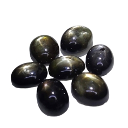 31.70cts Black natural star sapphire oval cabochon 7pcs loose gemstones "see video"