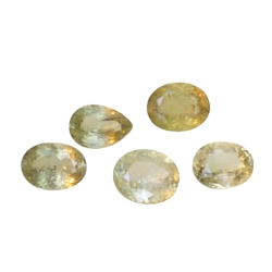 5.86cts Green natural diaspore oval pear cut 5pcs loose gemstones "see video"