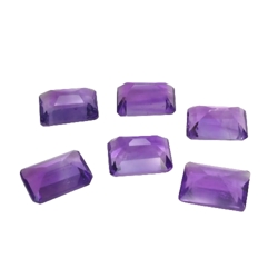 5.63cts Purple natural amethyst octagon 6pcs loose gemstones "see video"