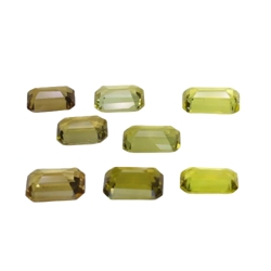 5.24cts Yellow green natural chrysoberyl octagon cut 8pcs loose gemstones "see video"