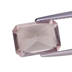 3.40 CTS Peach pink natural morganite octagon shape loose gemstones "see video "