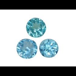 1.44cts Blue green natural apatite round cut 3pcs loose gemstones "see video"