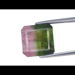 5.920 CTS  pink green natural watermelon tourmaline octagon cut loose gemstones "see video "